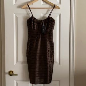 Satin like dress (strapless)
